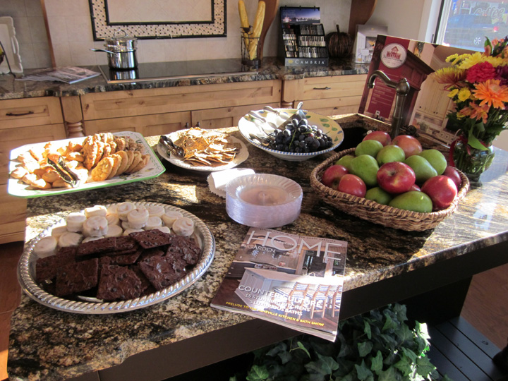 Packard Cabinetry event desserts on granite countertop
