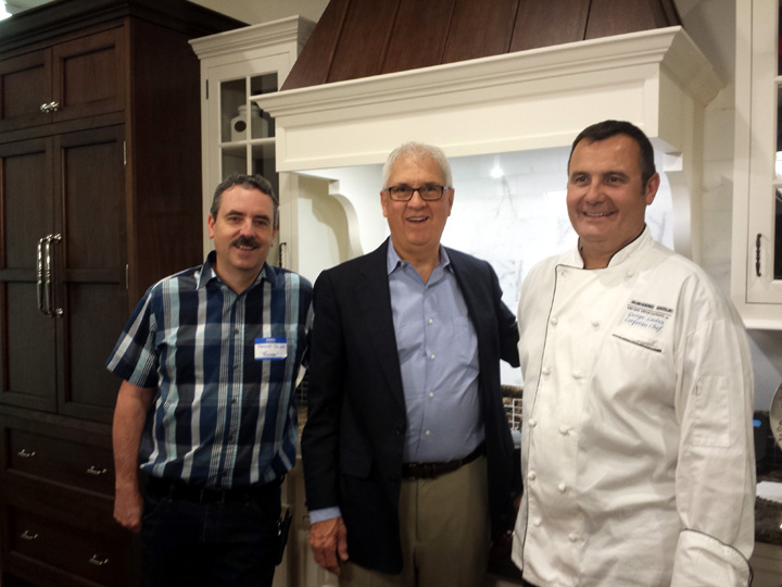 Brodie Smith, John Packard, Chef Geo. Laudun at Packard's 2014 BBQ.